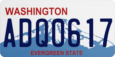 WA license plate ADQ0617