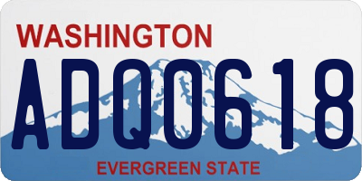WA license plate ADQ0618