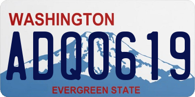 WA license plate ADQ0619