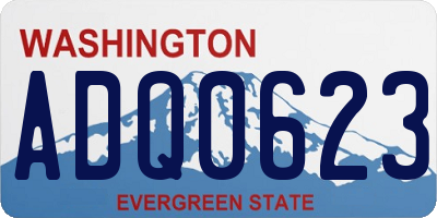 WA license plate ADQ0623