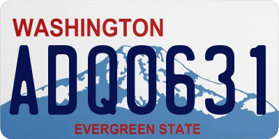 WA license plate ADQ0631