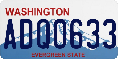WA license plate ADQ0633