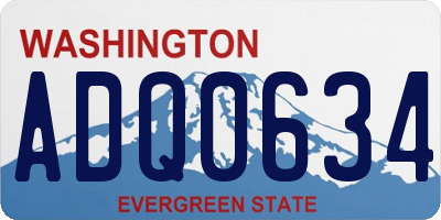 WA license plate ADQ0634