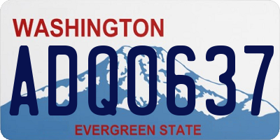 WA license plate ADQ0637