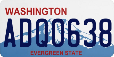 WA license plate ADQ0638