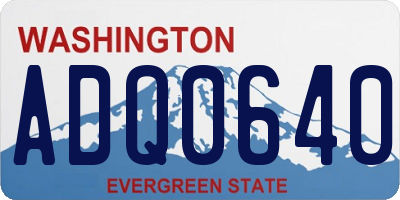 WA license plate ADQ0640