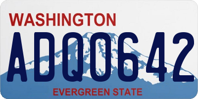 WA license plate ADQ0642