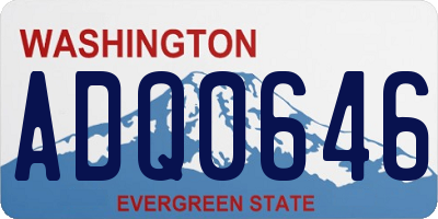 WA license plate ADQ0646