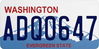 WA license plate ADQ0647