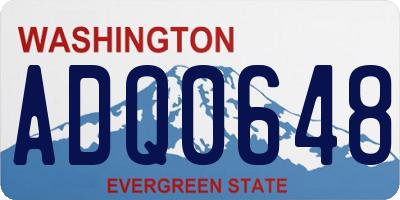 WA license plate ADQ0648