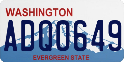 WA license plate ADQ0649