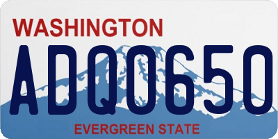 WA license plate ADQ0650