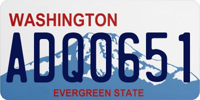 WA license plate ADQ0651
