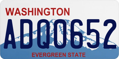 WA license plate ADQ0652