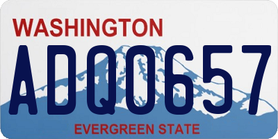 WA license plate ADQ0657