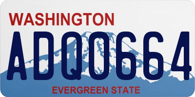 WA license plate ADQ0664