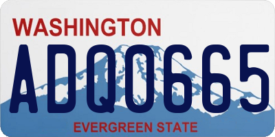 WA license plate ADQ0665