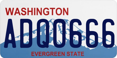 WA license plate ADQ0666