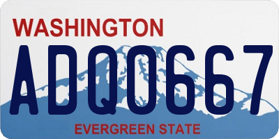 WA license plate ADQ0667
