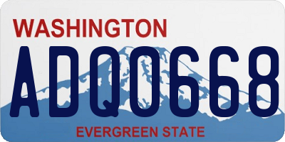 WA license plate ADQ0668