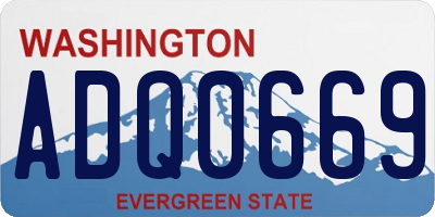WA license plate ADQ0669