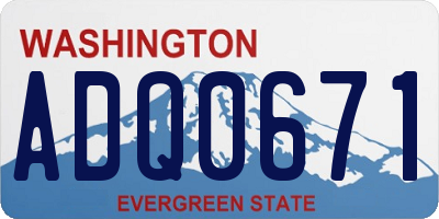 WA license plate ADQ0671