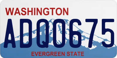 WA license plate ADQ0675