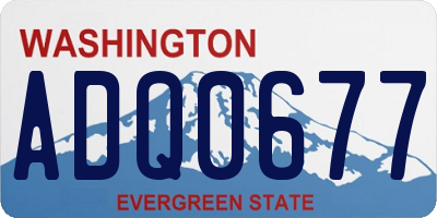 WA license plate ADQ0677