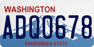 WA license plate ADQ0678