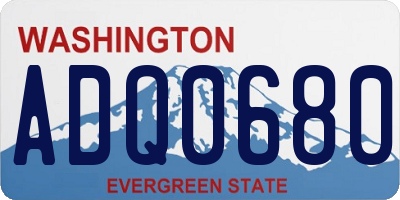 WA license plate ADQ0680