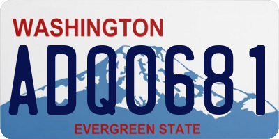 WA license plate ADQ0681