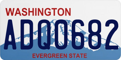 WA license plate ADQ0682