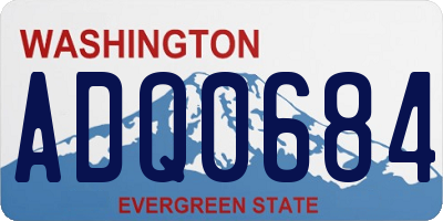 WA license plate ADQ0684