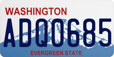 WA license plate ADQ0685