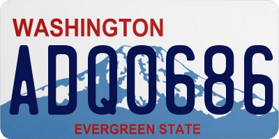 WA license plate ADQ0686