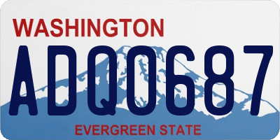 WA license plate ADQ0687