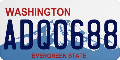 WA license plate ADQ0688