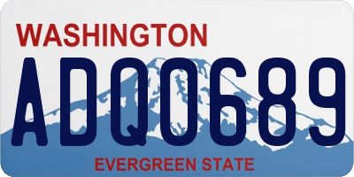 WA license plate ADQ0689