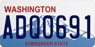 WA license plate ADQ0691