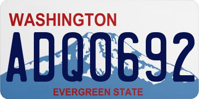 WA license plate ADQ0692