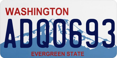 WA license plate ADQ0693