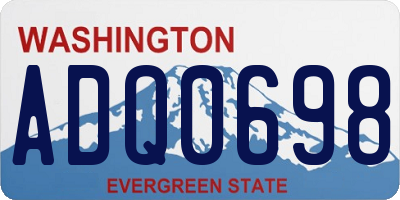 WA license plate ADQ0698
