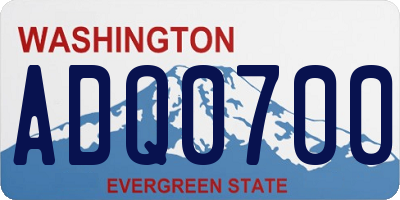 WA license plate ADQ0700