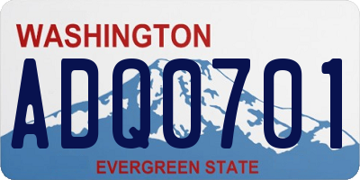 WA license plate ADQ0701