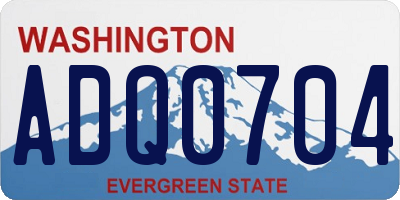 WA license plate ADQ0704