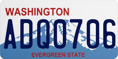 WA license plate ADQ0706