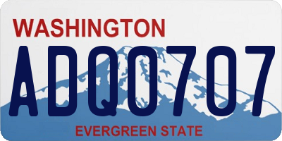 WA license plate ADQ0707