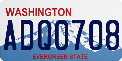 WA license plate ADQ0708