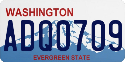 WA license plate ADQ0709