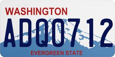 WA license plate ADQ0712